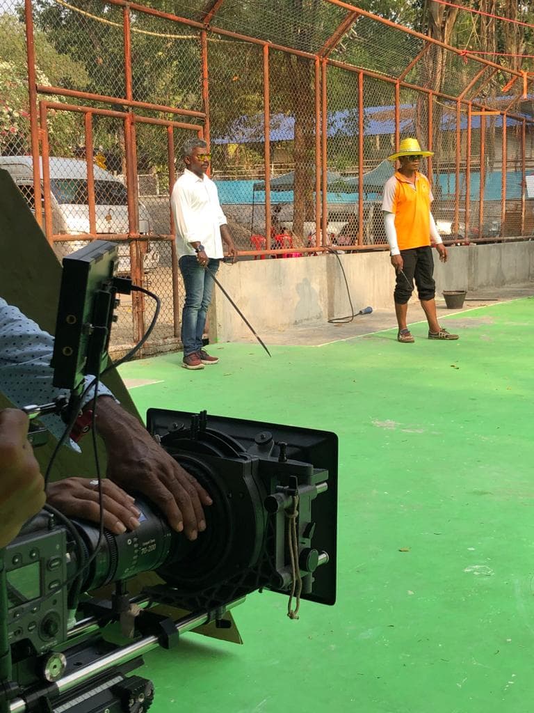Aerial filming setup with drone equipment in Thailand